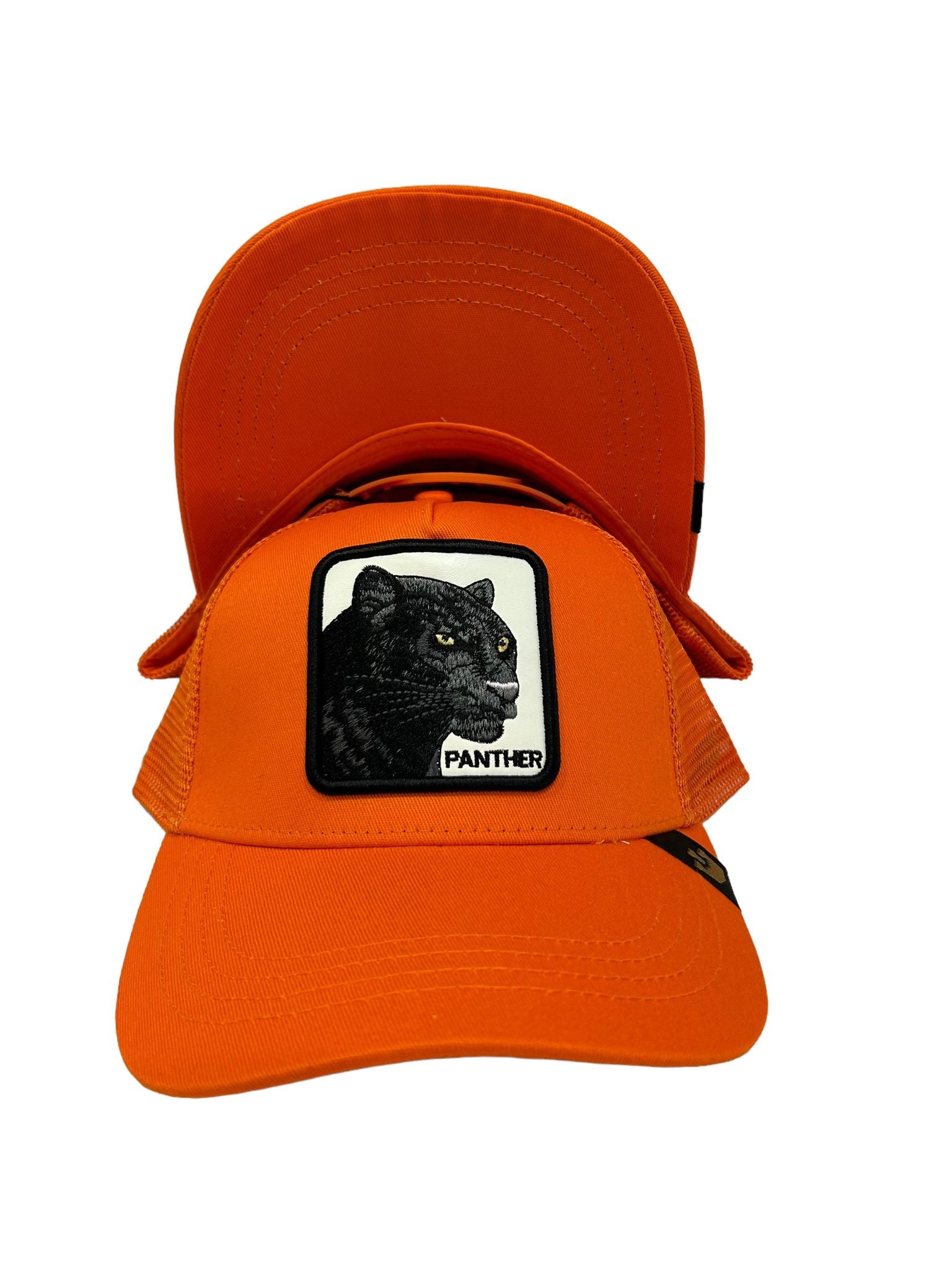 Goorin Bros Black Panther Orange Animal Farm Trucker Baseball Snapback Hat Cap