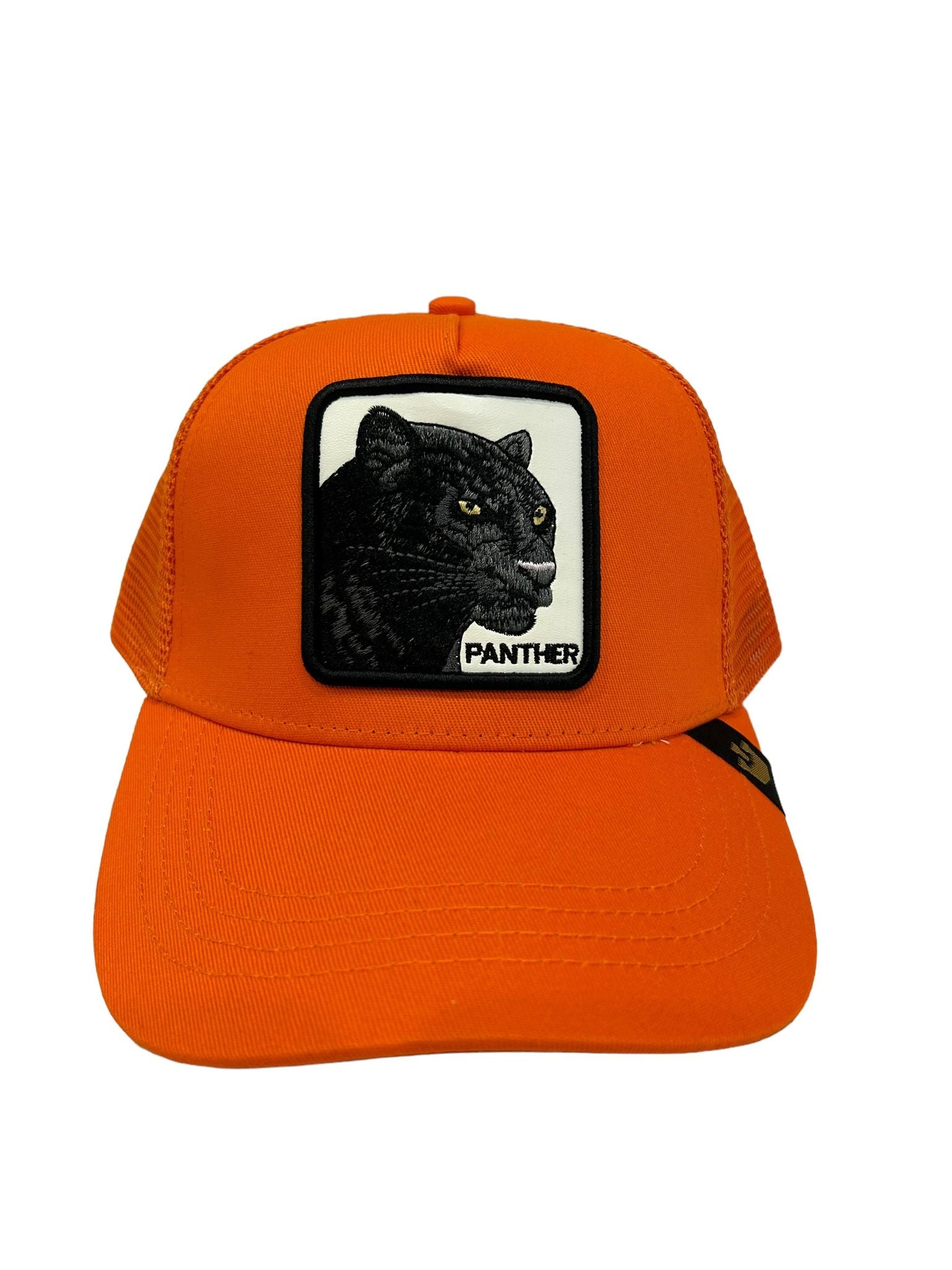 Goorin Bros Black Panther Orange Animal Farm Trucker Baseball Snapback Hat Cap