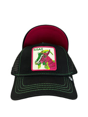 New Authentic Goorin Bros The Farm Snapback Trucker Hat Goat Black Denim